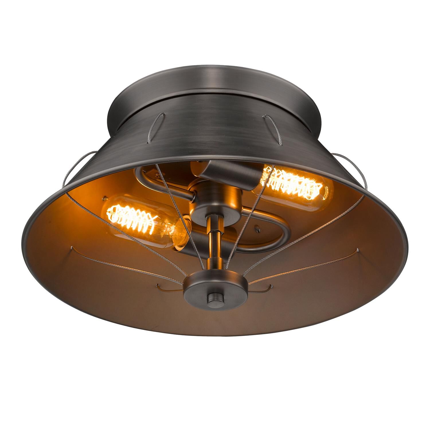 Whitaker 14 Inch 2 Light Flush Mount by Golden Lighting